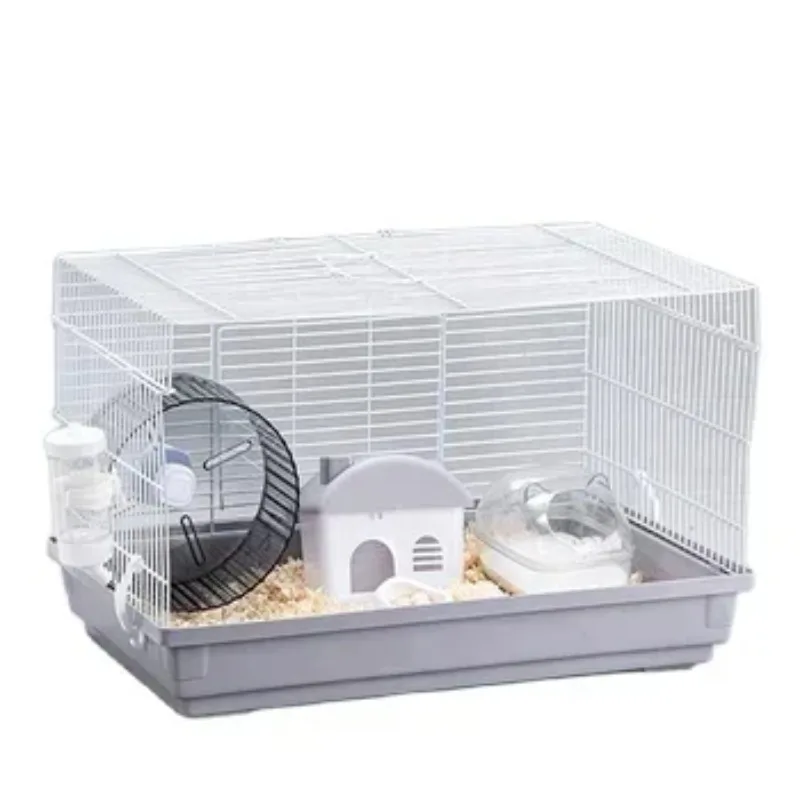 47cm Single Layer Luxury Hamster Cage Gold Wire Bear Villa With Running Wheels