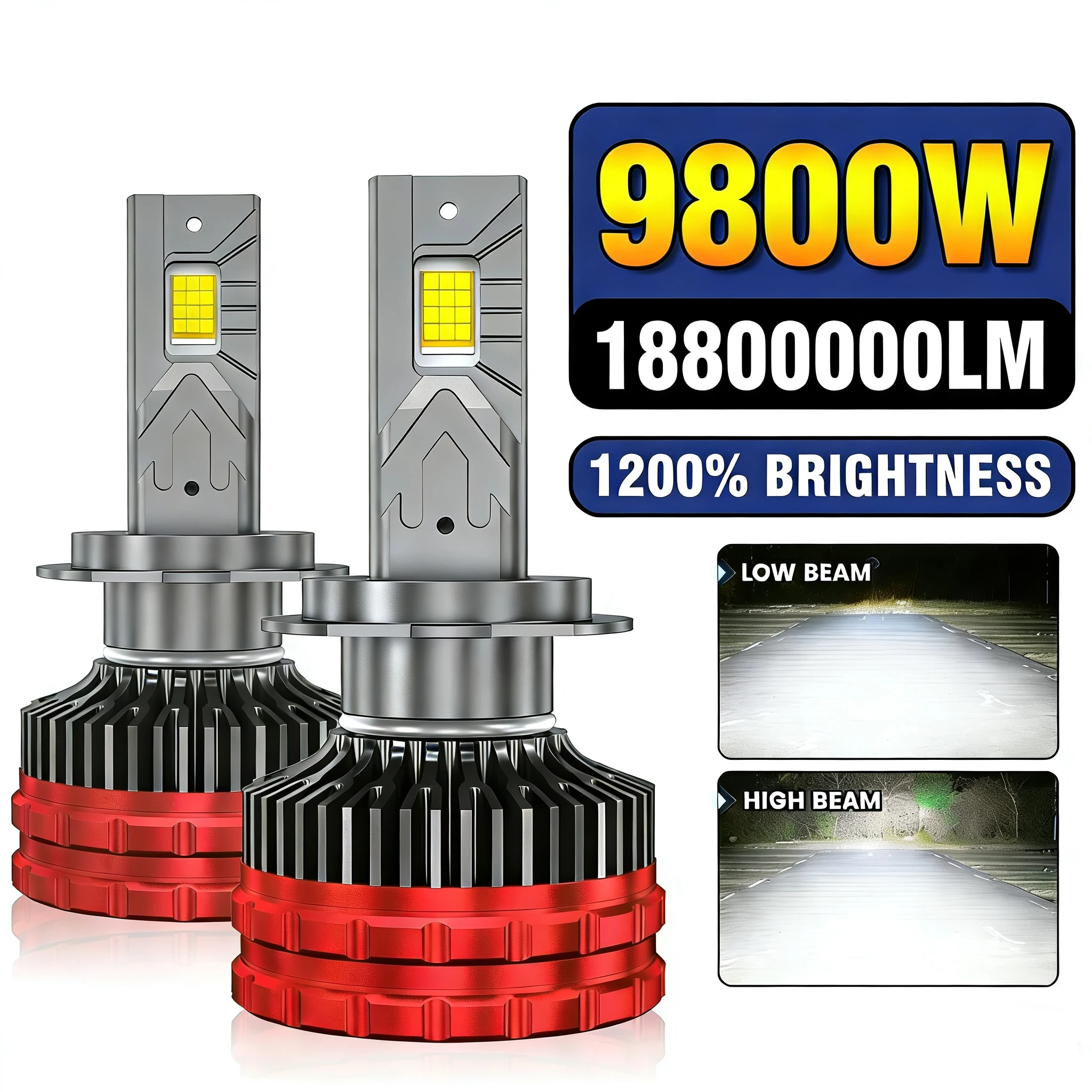 

H11 LED Headlights H4 6000K LED CANBUS H7 H1 9005 HB3 9006 HB4 9007 9008 9012 1000W High Power 1200000LM Car Headlamp Bulb