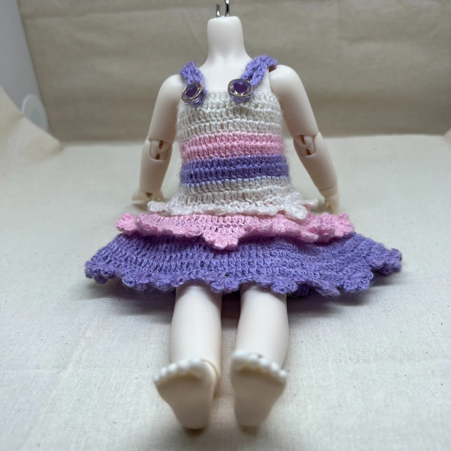 Pink Match Slip Dress 1/6 BJD Clothes, Sweater Skirt Doll Accessories Free Shipping