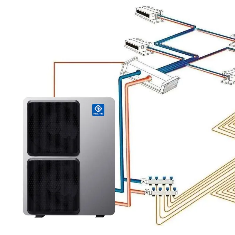 WIFI Control 10KW 16KW 19KW DHW Heating Cooling Monoblock Air Source EVI DC Inverter Air to Water Heat Pump  ErP A++