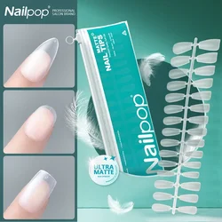 Nailpop-Pre-Buff unhas postiças, Ultra Matte, unhas postiças curtas com design, perfeito para artistas de unhas e iniciantes, cápsula americaine