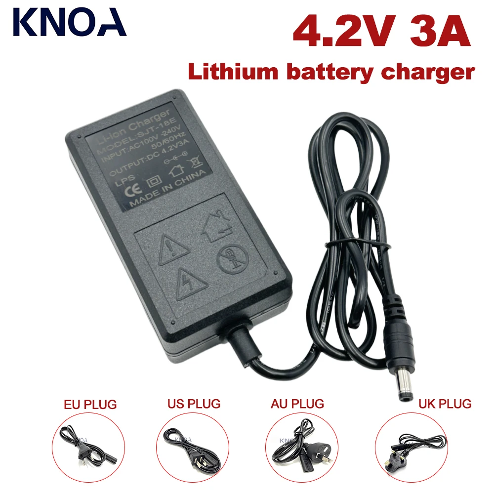 

4.2V 3A Intelligence Lithium Li-ion Battery Charger for Lithium Polymer Battery Pack EU/US Plug DC 5.5*2.5mm 4.2V Power Adapter