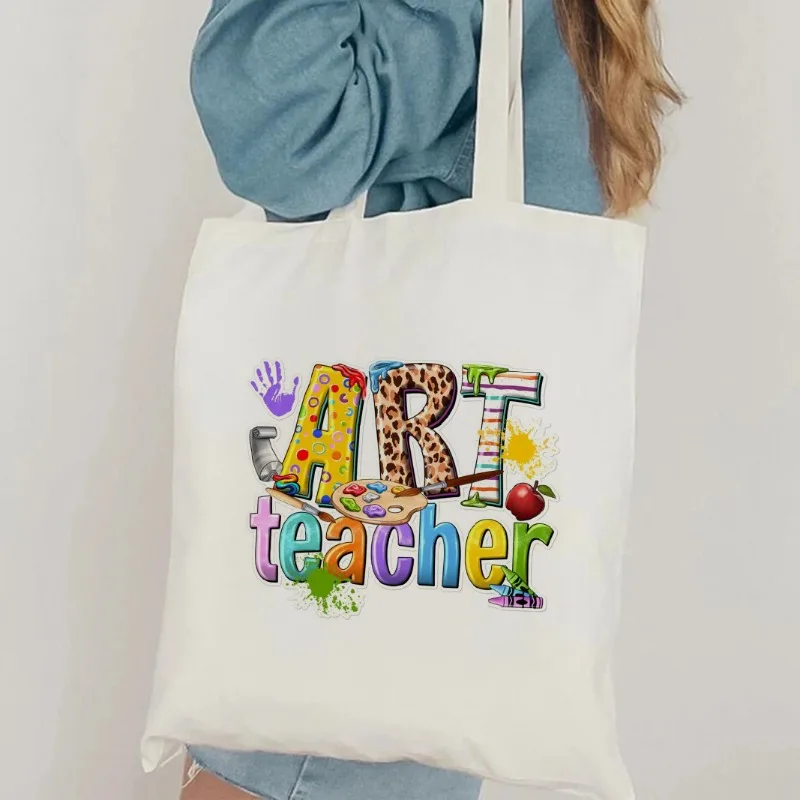 المعلمين تغيير العالم حمل حقيبة هدية سعة كبيرة دائم حقيبة تسوق لطيف المعلم التقدير المعلم هدية فكرة حمل حقيبة