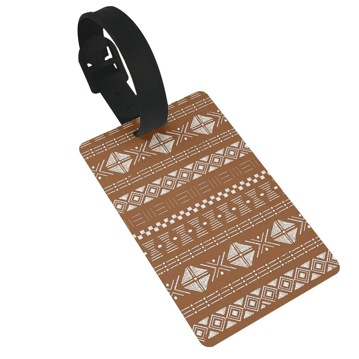 Modern African Tribal Mud Cloth Indigenous Ethnic Luggage Tags Suitcase Baggage Boarding Tag Label Holder ID Name Address