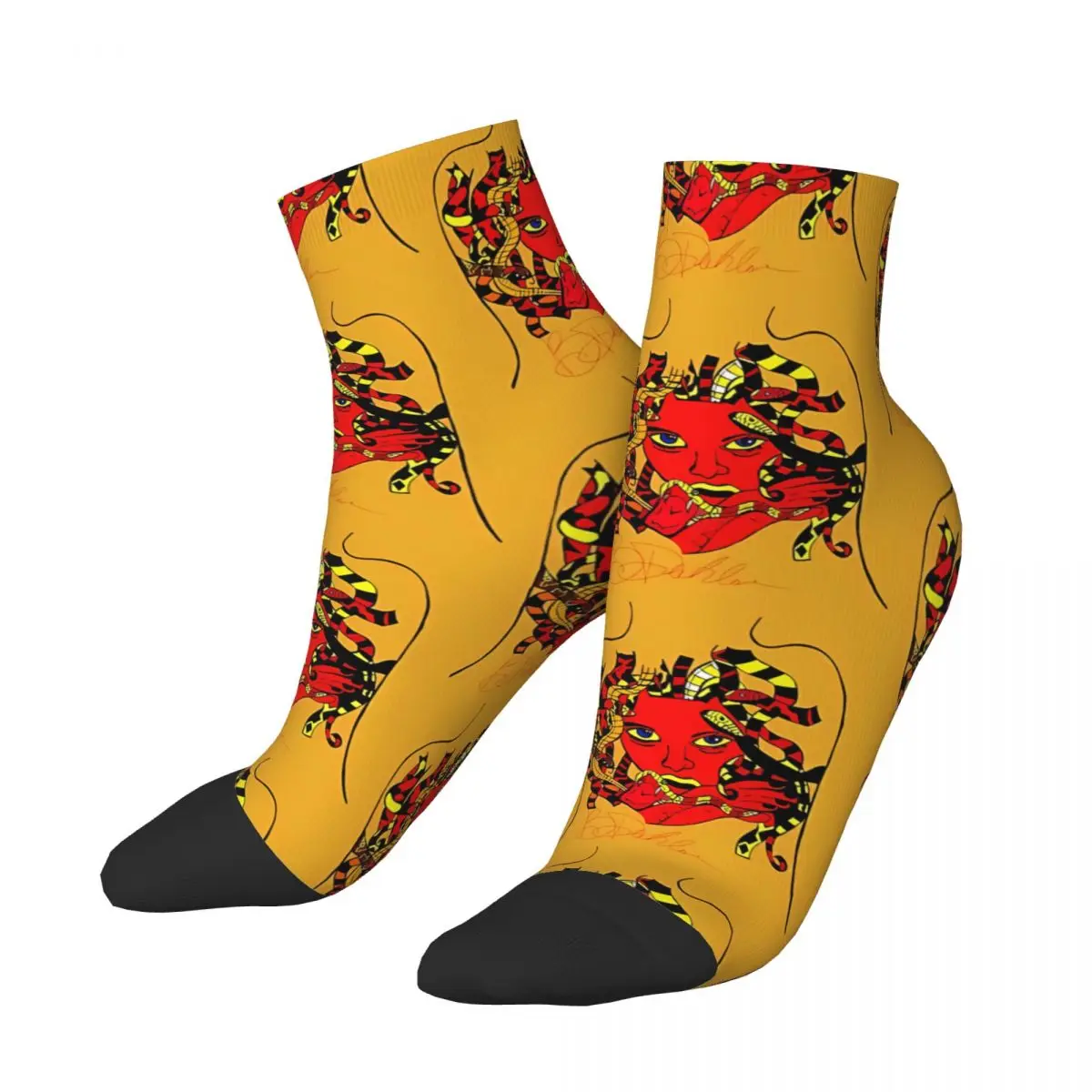 Novelty Men's Ankle Socks Medusa Mythology Unisex Street Style Seamless Printed Crazy Low Sock Gift