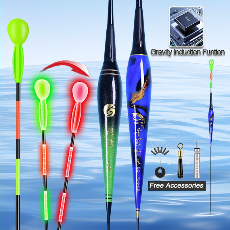 2pcs/Lot Fishing Floats Gravity Sensor Color Change LED Electric Luminous CR425 Carp Bobbers Fishing Accessories Tackles