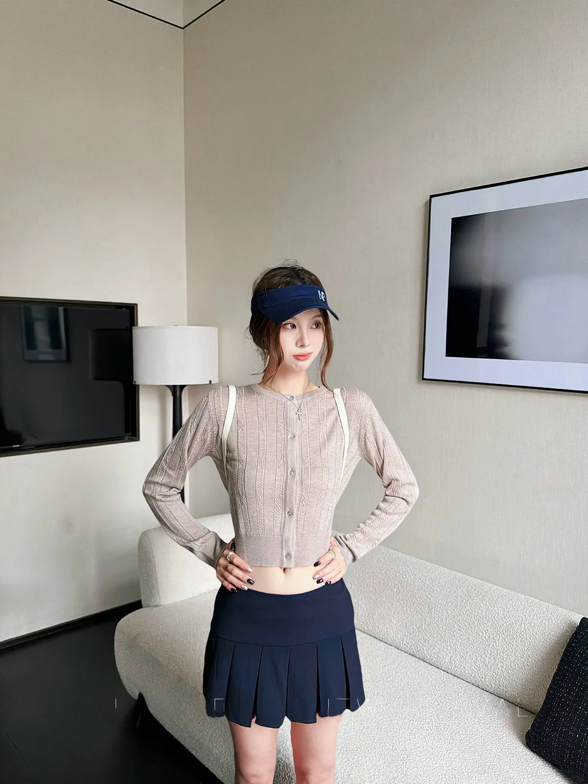 

Moka Color Knitted Open Cardigan Women's Thin Sle Spring New Slimming Top Casual Loose Fit Medium Softn Long Sve