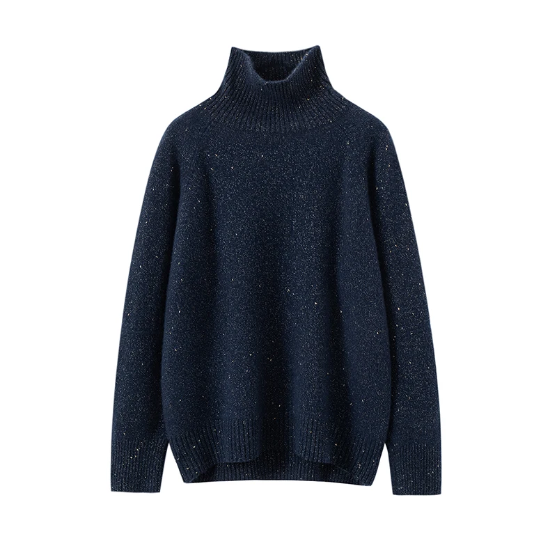 2025 Hot Sale Winter Women\'s 100% Pure Cashmere Sweater Turtleneck High Quality Soft Female Loose Thickened Knitted Pullover