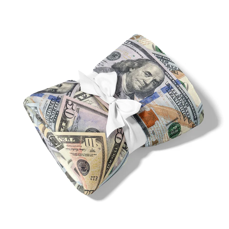 Aertemisi All US Dollar Bills Cash Money Seamless Background Pattern Pet Blanket for Small Medium Large Dog Cat Puppy Kitten