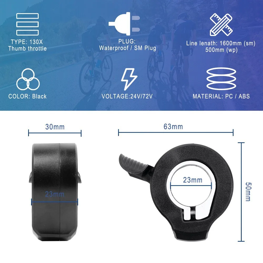 Handlebar Speed Switch 3-Pin Thumb Throttle For Long Distance Riding Standard 3-Pin Connector PC ABS Material Build