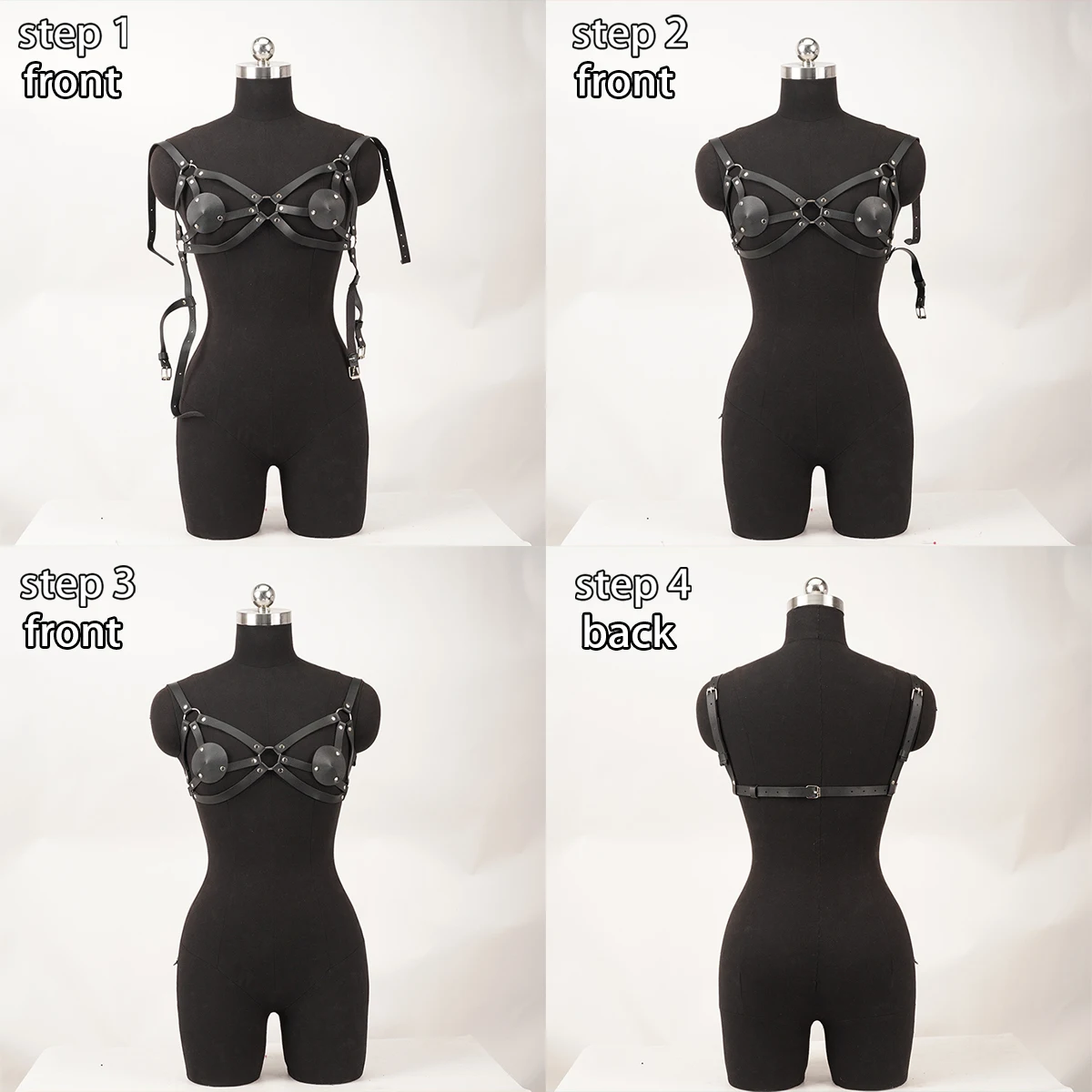Alça de couro pu sutiã arnês moda peito sutiã arnês vestidos de couro pu acessórios de festa