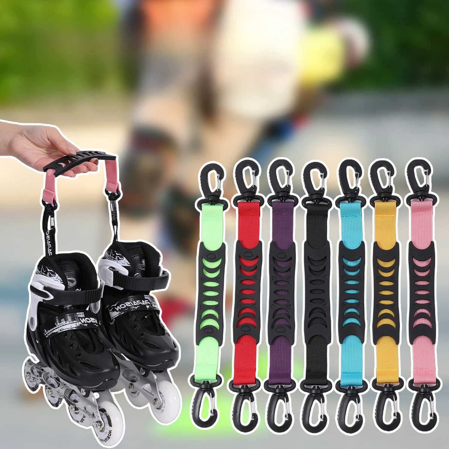 Roller Skates with Straps, Ski Shoes with Straps, Multi-function Skates, Hook Handle