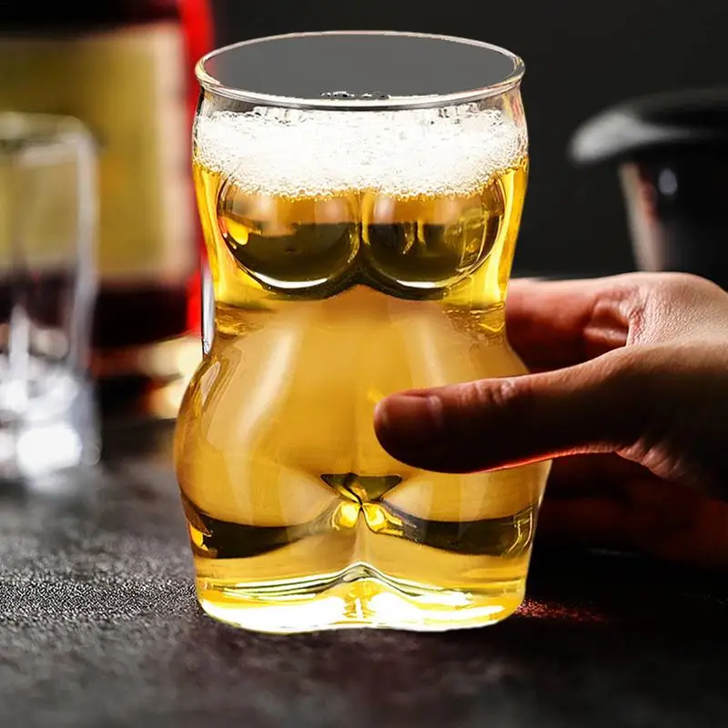 Glass Beer Mug creative Women Body Shaped Beer Glasses Water Cup Sexy Beer Mug Cocktail Glass Pub Drinking Mugs Beer Cup