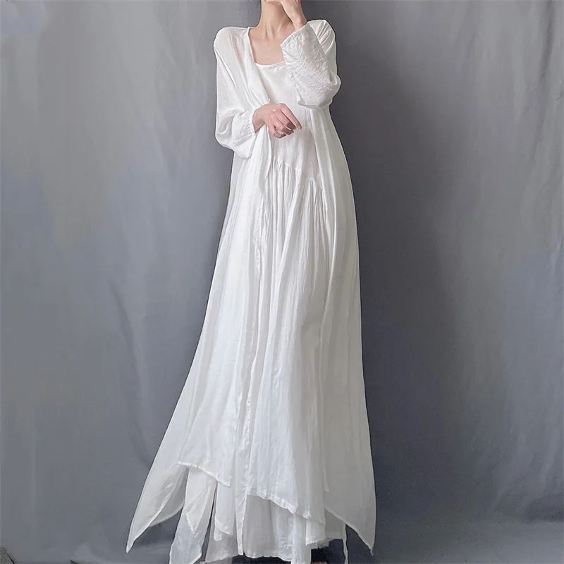 معطف واقي من الرياح للنساء بأكمام طويلة وحاشية غير متساوية باللونين الأسود والأبيض خفيف الوزن للربيع والصيف للحماية من الشمس ...