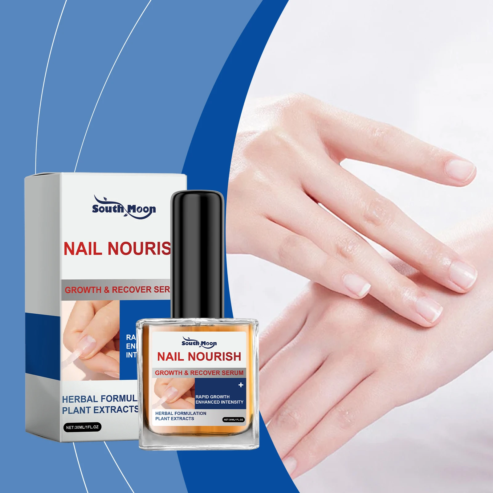爪の成長血清 – ハーブ植物エキスによる迅速な爪の回復と強化トリートメント