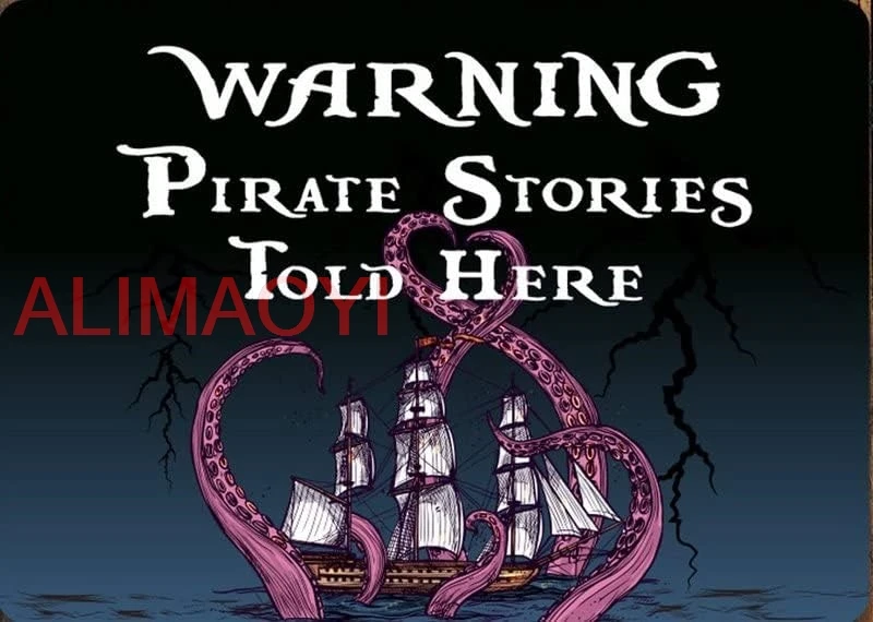 Warning Pirate Stories Here Sign, Pirate Story Sign, Kraken Stories, Sign For Story Telling, Story Telling, Story Time, Sig nice