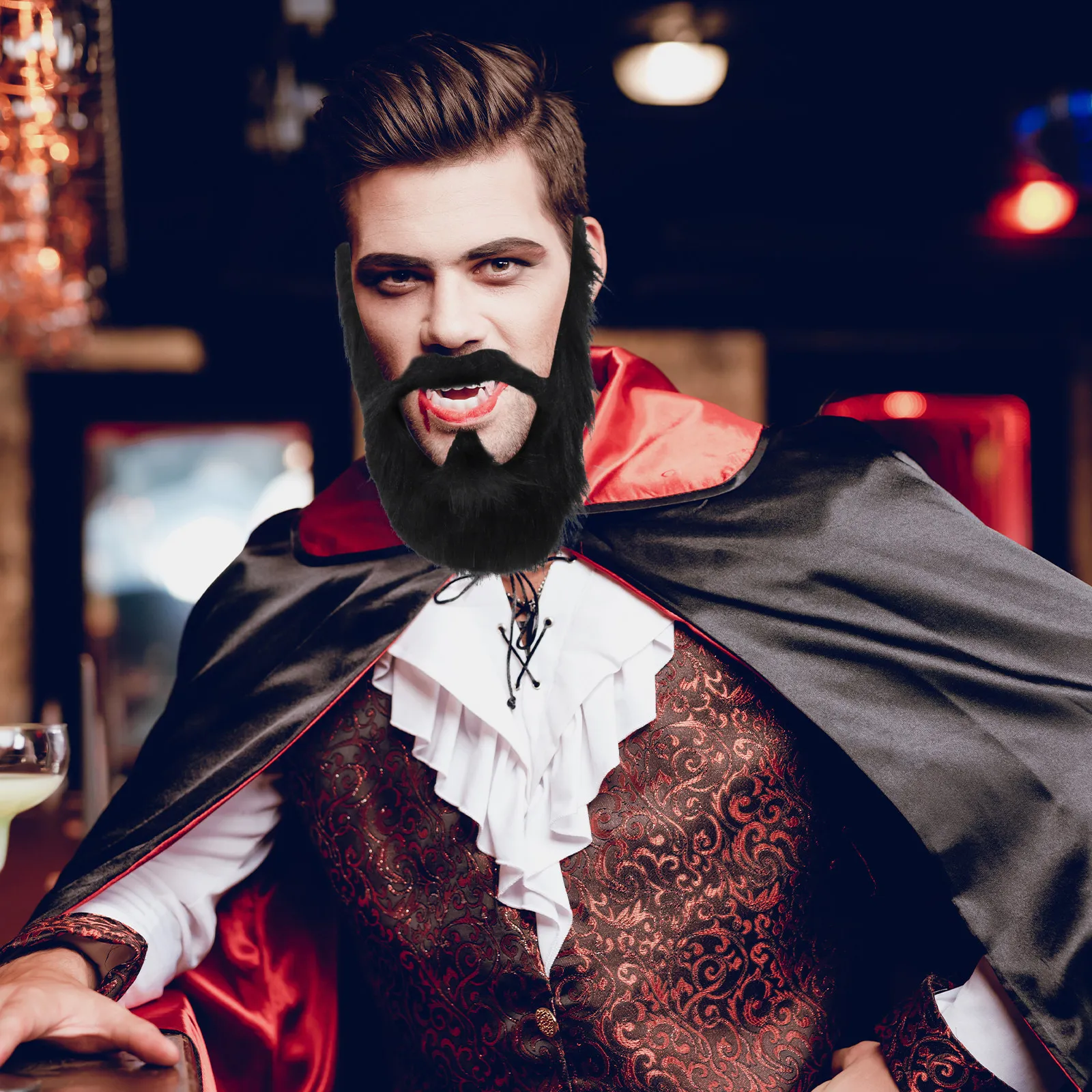 

2Pcs Fake Beard Costume Props Elastic Rope Comfortable Lightweight Suitable Halloween Party Cosplay Festival Photo Taking