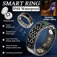2026 Pantalla de visualización de anillo inteligente y táctil, carga inalámbrica, Control inteligente, administrador de salud, 5ATM impermeable para hombres y mujeres nuevos anillos