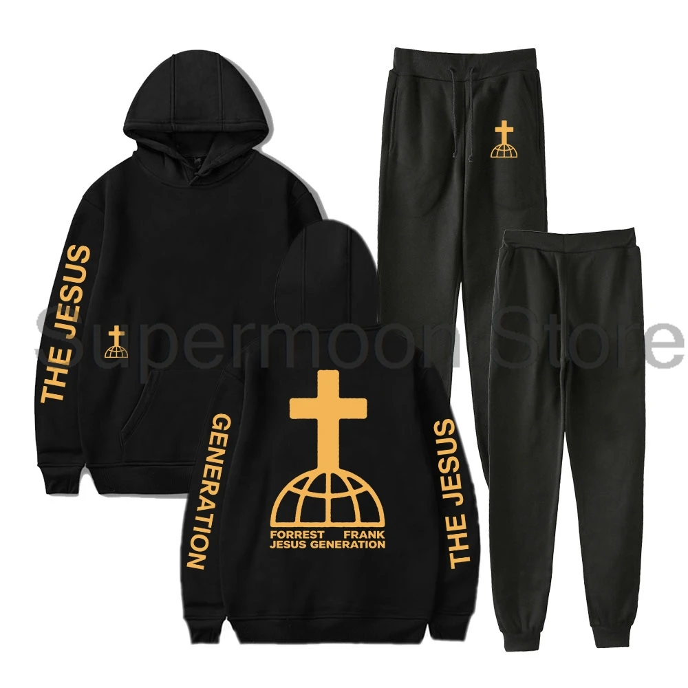 Conjunto de Moletom Forrest Frank The Jesus Generation com Calças Jogger, Conjunto de Duas Peças para Mulheres e Homens