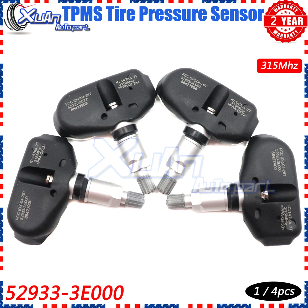 Xuan TPMS Tire Pressure Sensor Monitor Systems 52933-3E000 for Hyundai Sonata Tiburon Tuscon Kia Sorento Sportage Amanti 315MHz