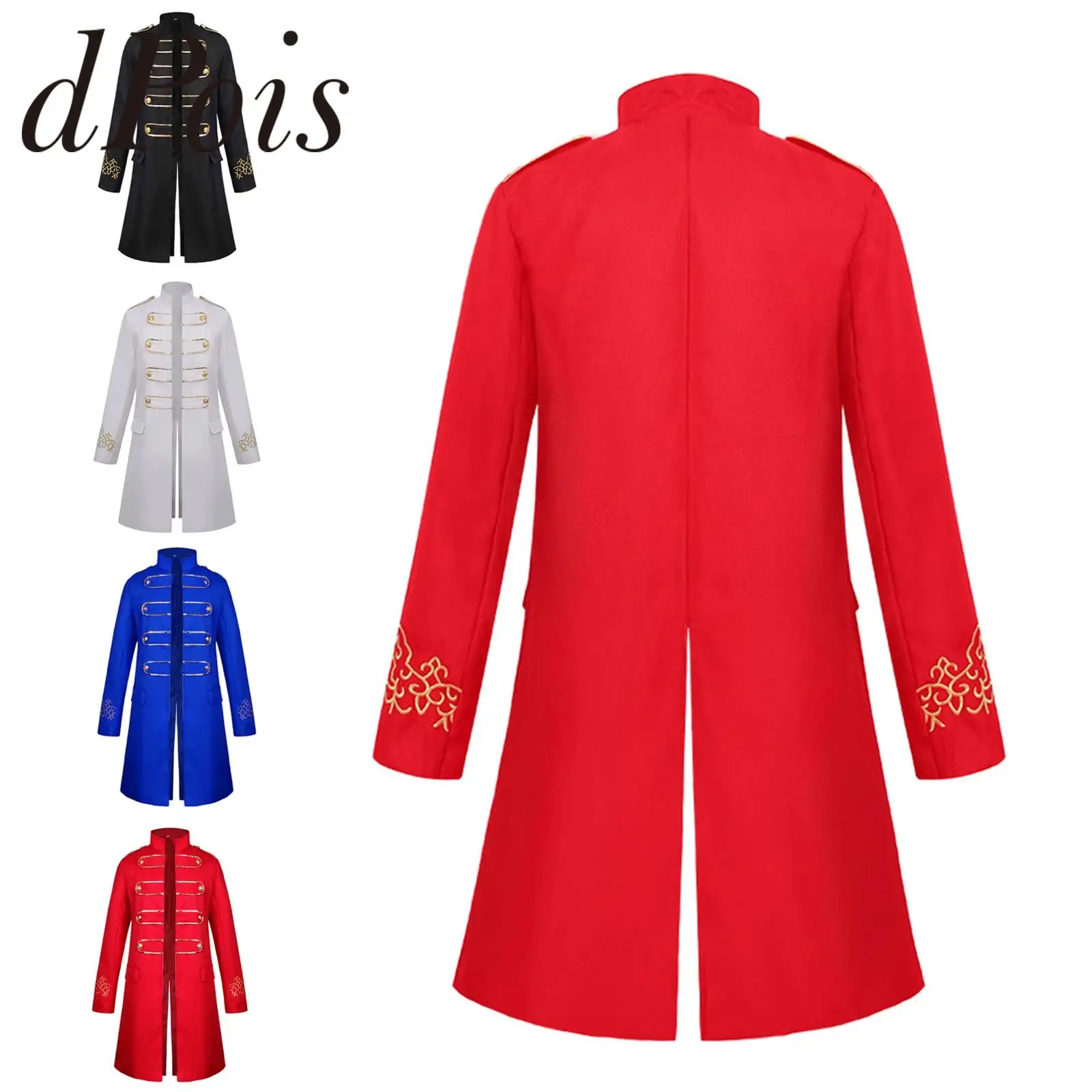 Men's Cosplay Steampunk Coats Vintage Punk Medieval Costume Long Sleeve Tailcoat Gothic Coat Tuxedo Jackets Halloween Costumes