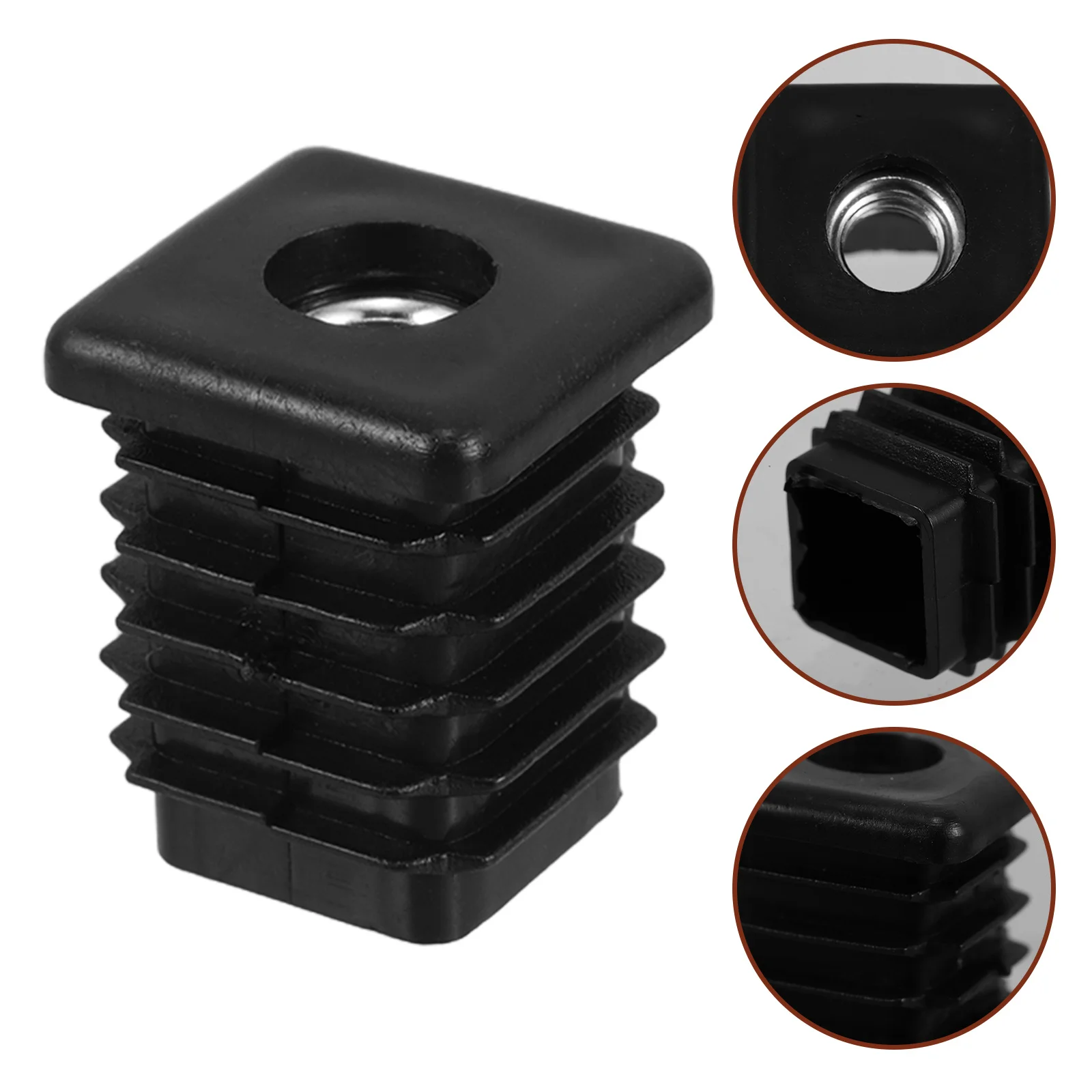 

4pcs End Cap M8 Threaded Plastic Inserts For Furniture Foot Stabilizer Easy Install No Tools Household Industrial