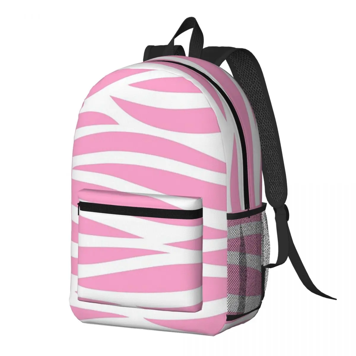 

Zebra Pattern Pink Zebra Stripes Backpack Daypack Large Capacity Kids BookBag School Bag Shoulder Bags for Men Women