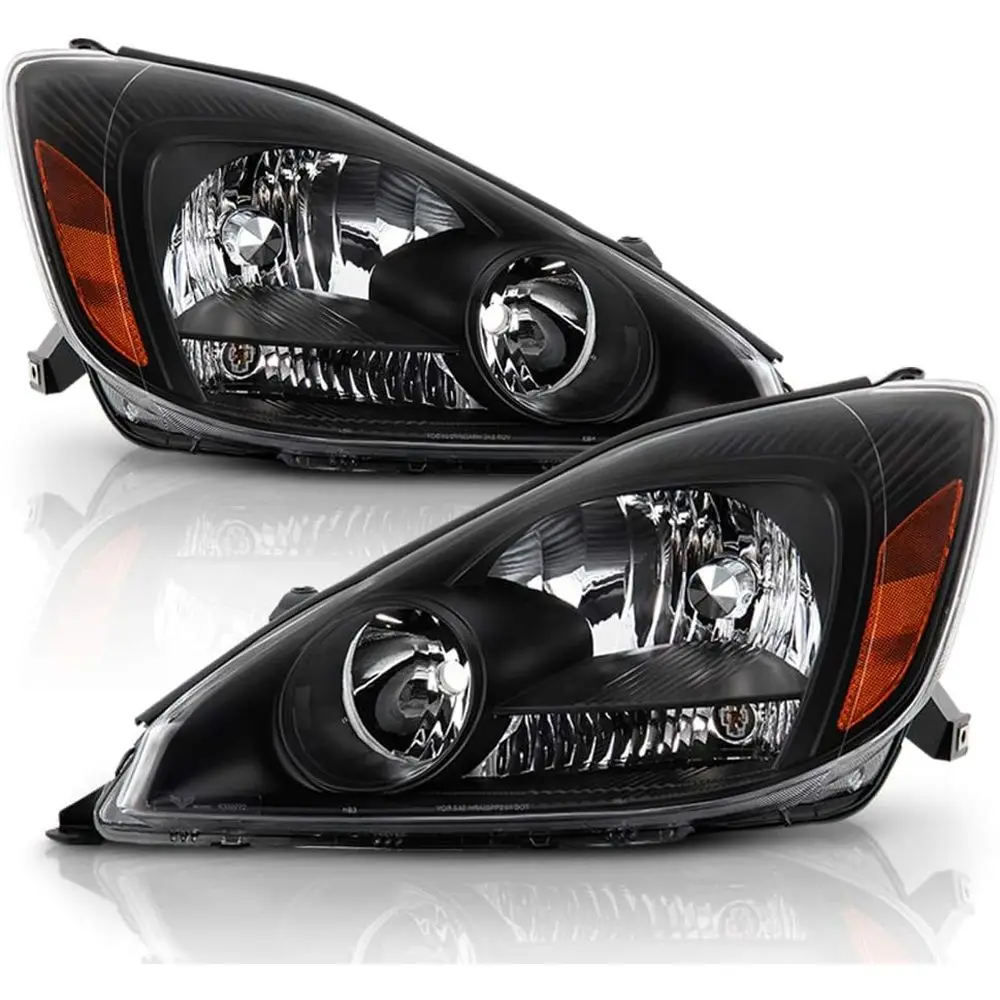 

- For [Halogen Model] 2004-2005 Toyota Sienna Van Black Housing Headlights Headlamps Assembly Driver & Passenger