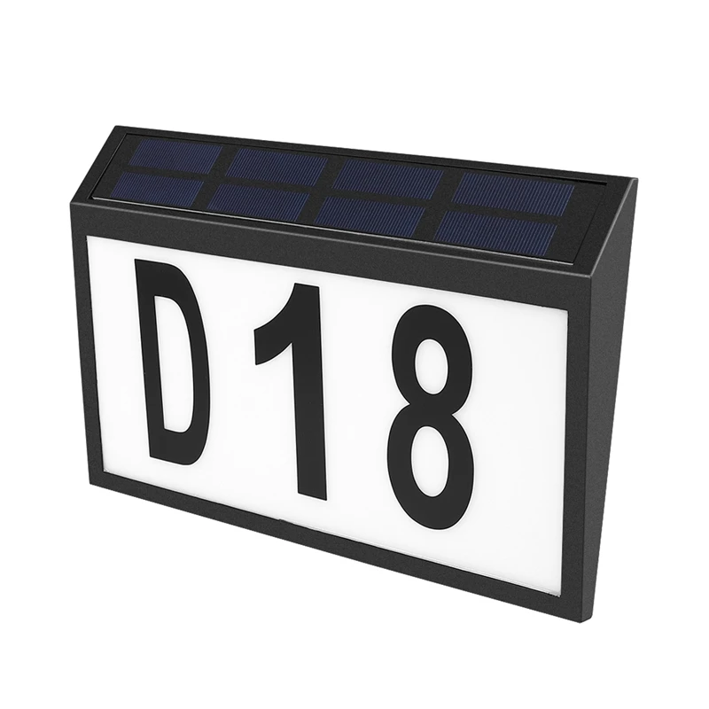 Solar Door Light Address Indication Number Plate Solar Address Sign Outdoor ABS+PC With Light Address Plate