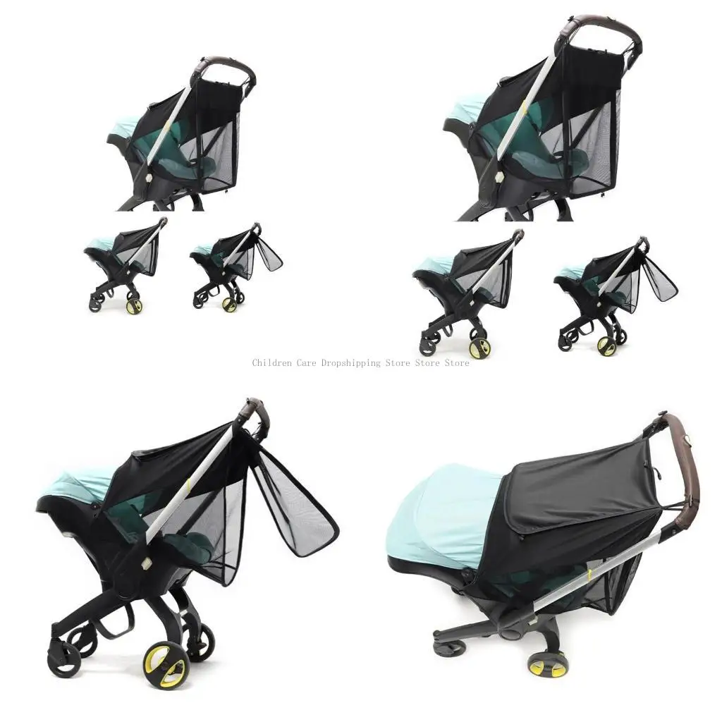 

Sun Shade Cover for Baby Stroller Pram Sun Tent Pushchair Bug-Netting for Doonas