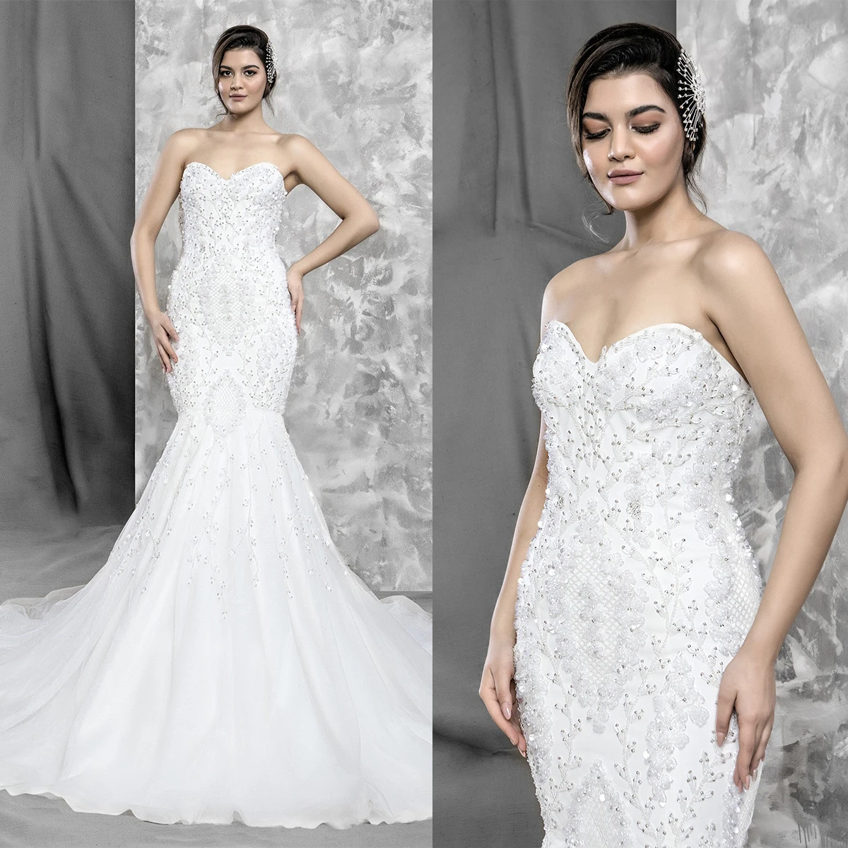 

Gorgeous Mermaid Wedding Dresses Sweetheart Sleeveless Robe De Mariee Appliques Lace Custom Made Bridal Gowns