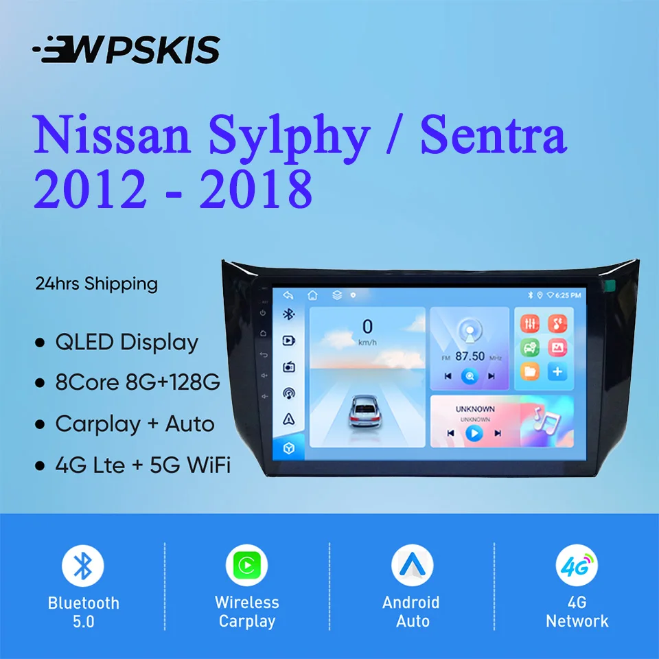

Android14 8G+128G Car Radio Stereo For Nissan Sylphy B17 Sentra 2012 - 2018 GPS Navigation Tape 4G Lte WiFi Carplay DVD Cassette