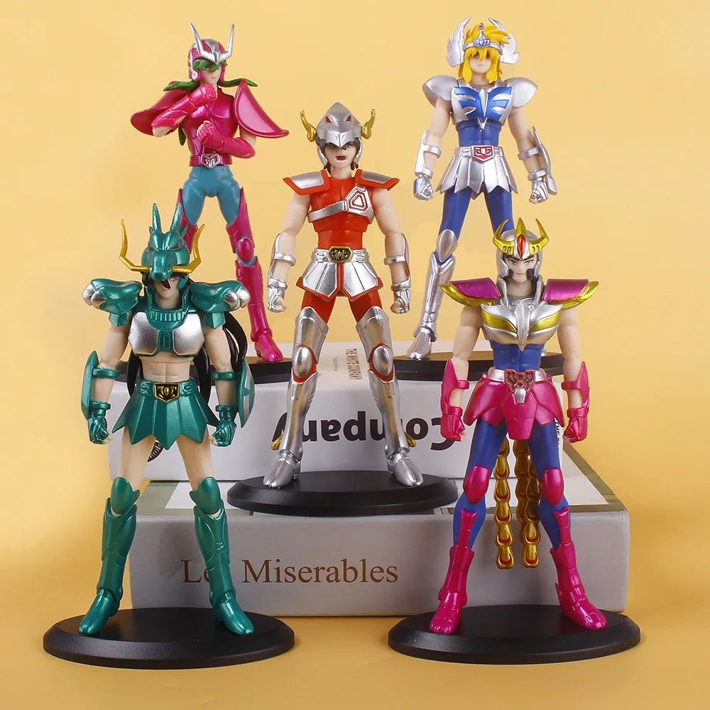 5PCS/SET 19cm Saint Seiya Anime Figures Myth Cloth EX Pegasus Dragon Shiryu Hyoga Cygnus Phoenix Ikki Action Figure Toy