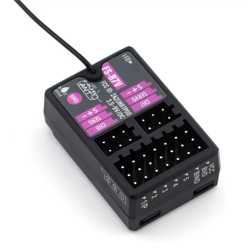 ABKN for FS-R7V 7CH 2.4G Receiver 2-Pack, ANT Protocol PPM/IBUS Output for Remote Control Car Boat