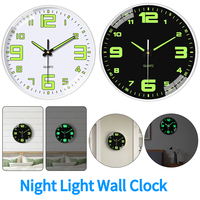 8-inch Night Light Wall Clock Battery Operated Glow in The Dark Clocks Silent Light Up Wall Clocks for Living Room Bedroom Decor
