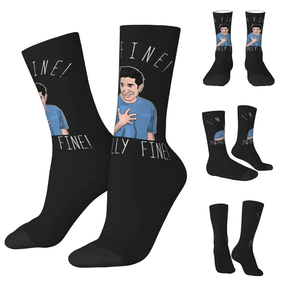 Chaussettes imprimées pour hommes et femmes, joli cadeau en élasthanne, applicable toute l'année, chaîne EY ne partage pas la nourriture, émission de télévision