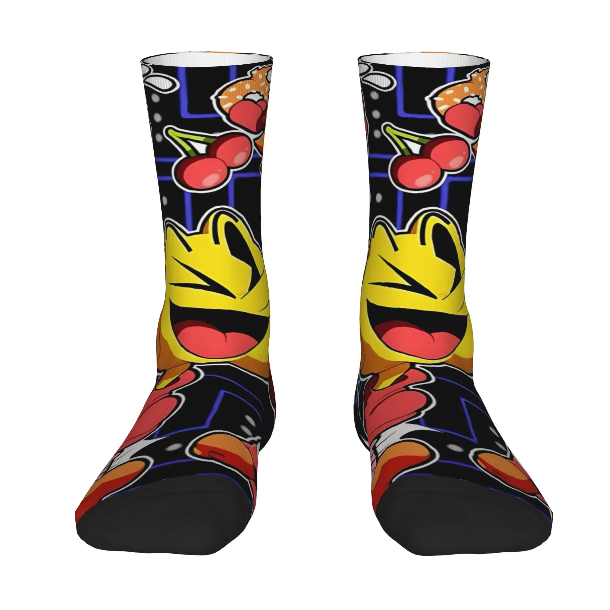 1 Pair Happy Funny Men's Sock Dynamic Fighting Pose Retro Harajuku PAC-MAN Hip Hop Novelty Seamless Sock