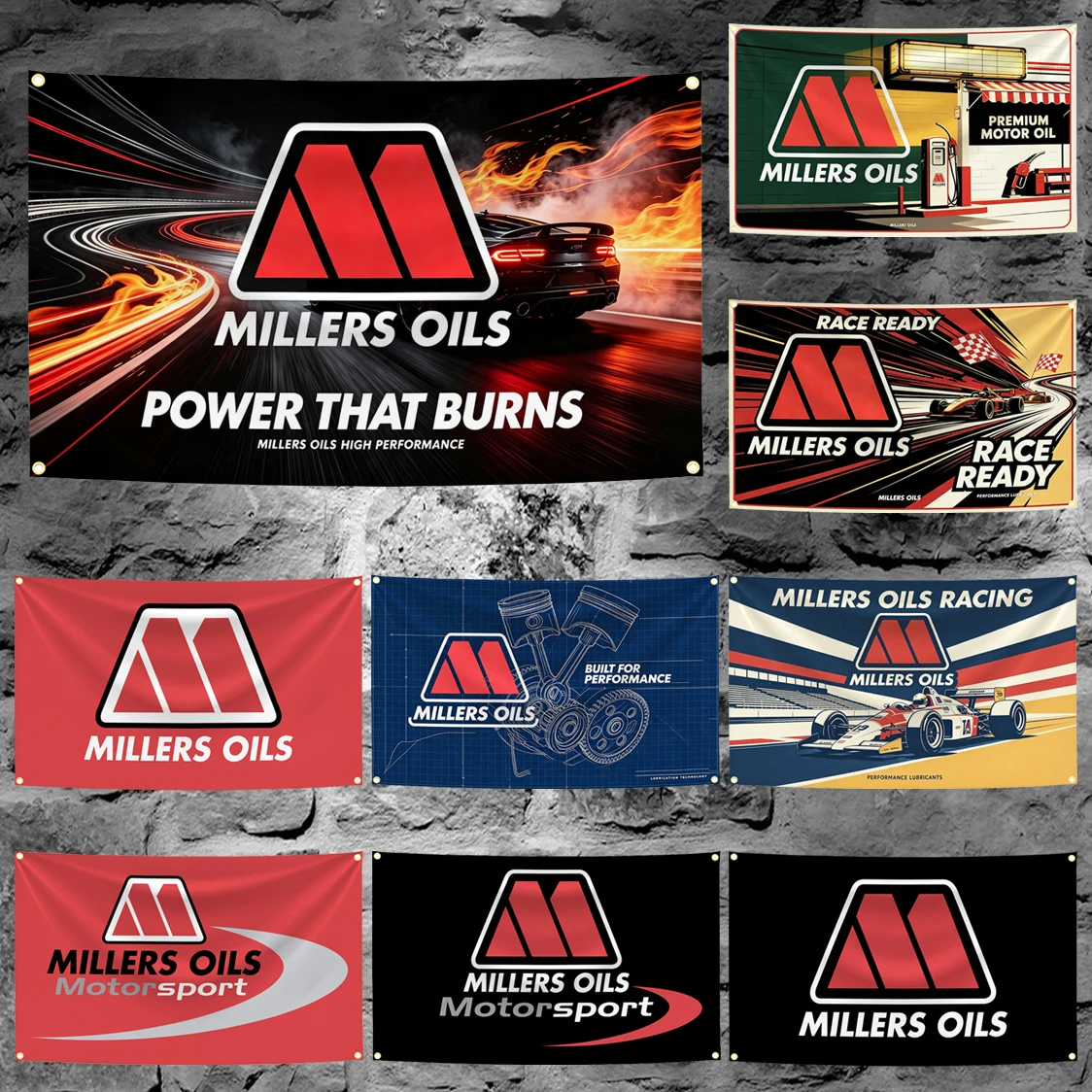 Auto Repair Shop Banners - 60x90cm 90x150cm 120x180cm M-Millers Oils Racing