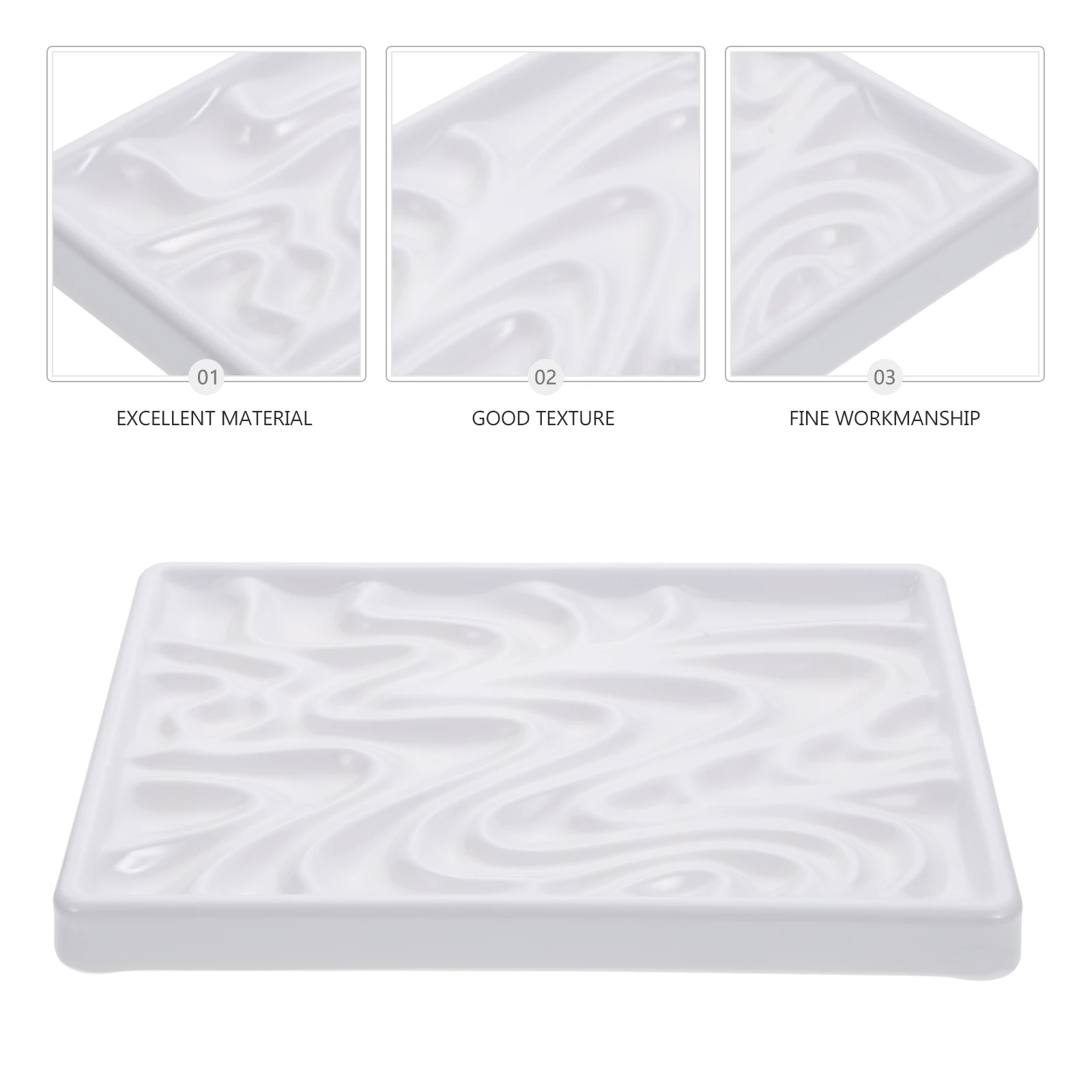 

Paint Tray Multi Holes Wave Design Imitation Porcelain Color Mixer Plate For Watercolor Oil Gouache Pigment Lightweight Portable