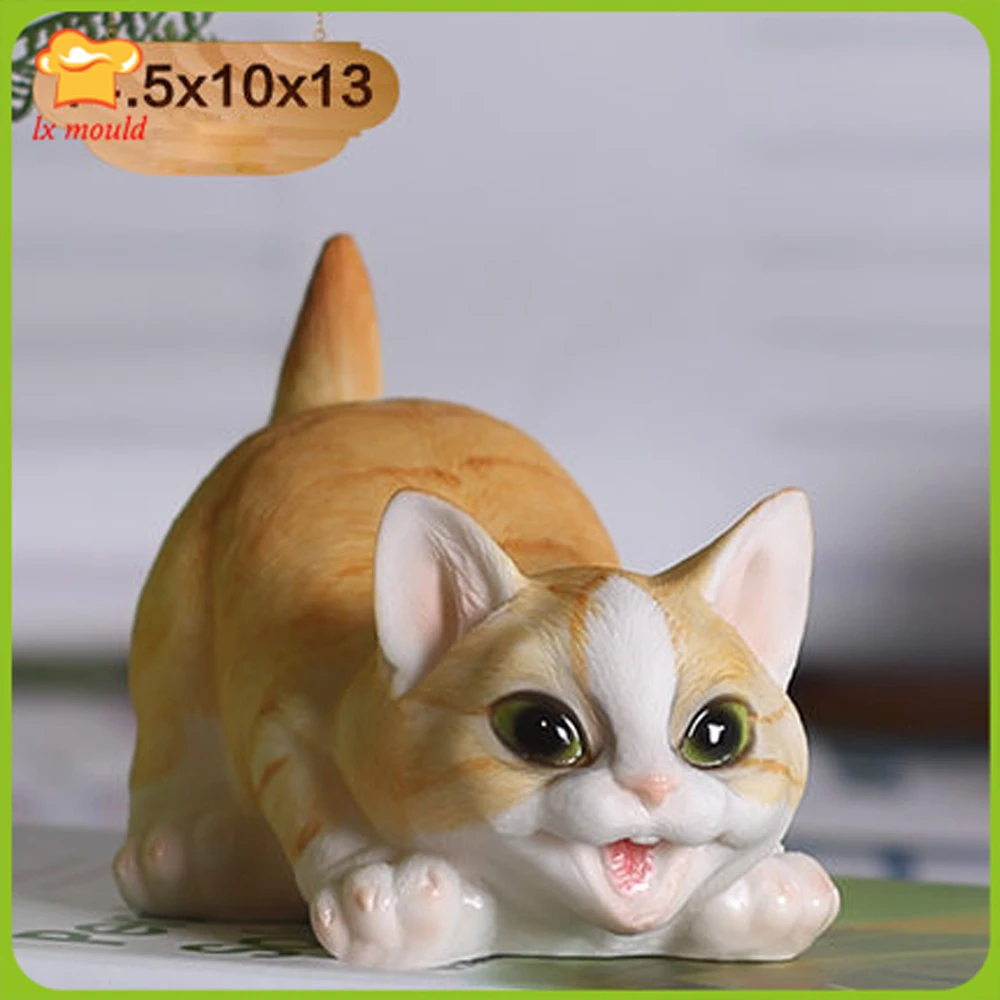 

Силиконовая 3D-форма в виде кошки, многофункциональная, для украшения тортов, шоколада, глины, мыла, свечей, смолы, бетона - для кухни и рукоделия