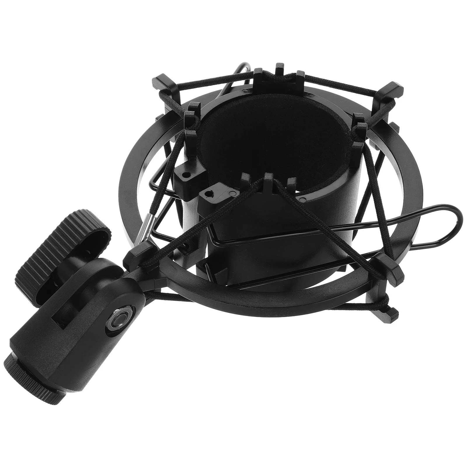 

Microphone Shock Mount Condenser Microphone Clip Black Faux Metal Stand Adjustable Angles Stable Support Live Streaming