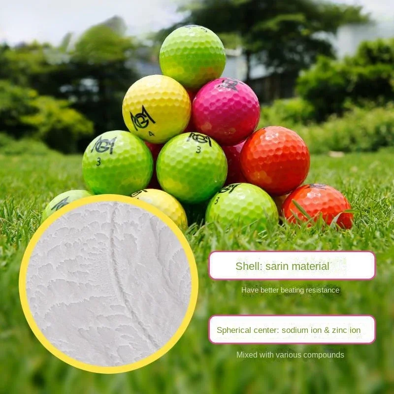 PGM-Golf Bola Competição Cor, Double Layer Bola Prática, Q029, 12Pcs