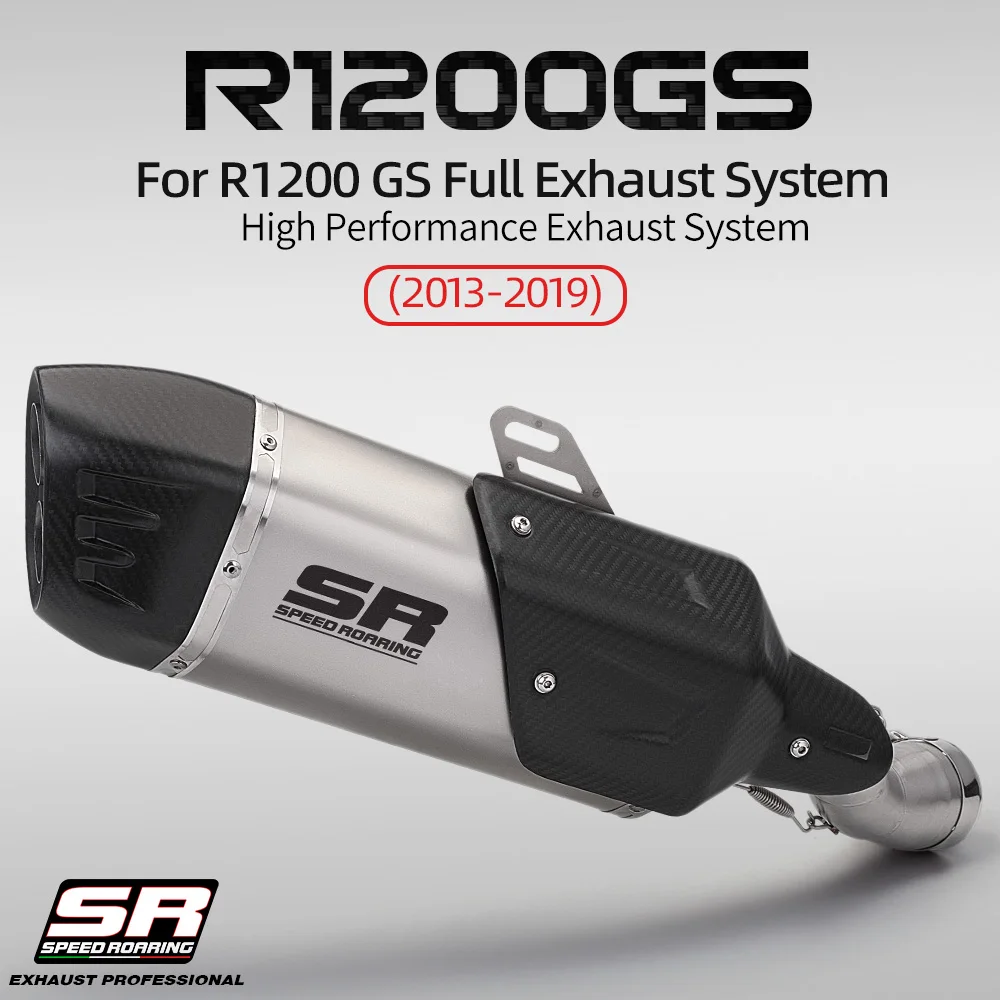 For R1200GS ADV R1250GS Adventure 2013-2023 Motorcycle Exhaust Modify Carbon Muffler With Carbon Cover