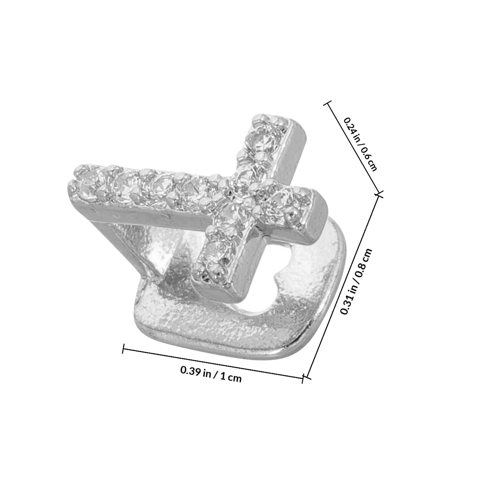 1Set Single Tooth Cap with Zircon Cross Hip Hop Grill Stylish Comfortable Fit Party Accessory for Rapper Cosplay Events Teeth