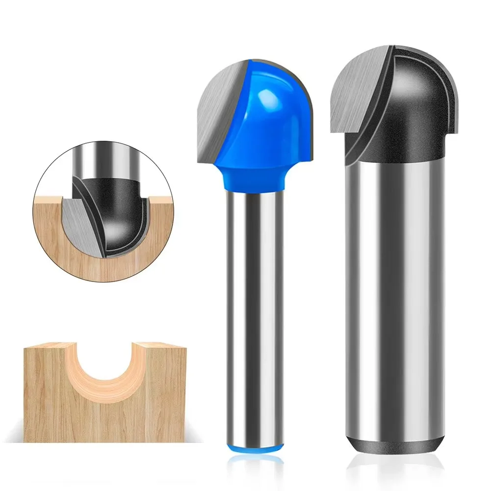 1 Pc 6mm 12mm Shank Round Bottom Router Bit Slotting Cutter Arc Cutter Engraving Machine Milling Cutter Woodworking Tools