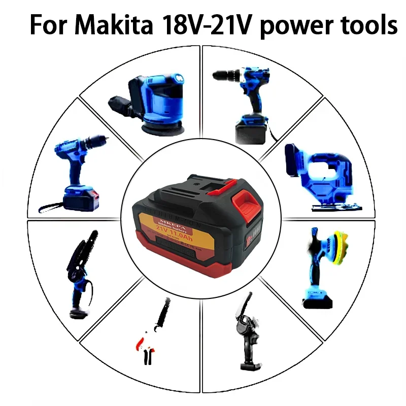 New 18V 21V 5S2P 11.0Ah Rechargeable Lithium Battery For Makita 18v Power Tools Cordless Wrench Saw Drill Grinder Screwdriver