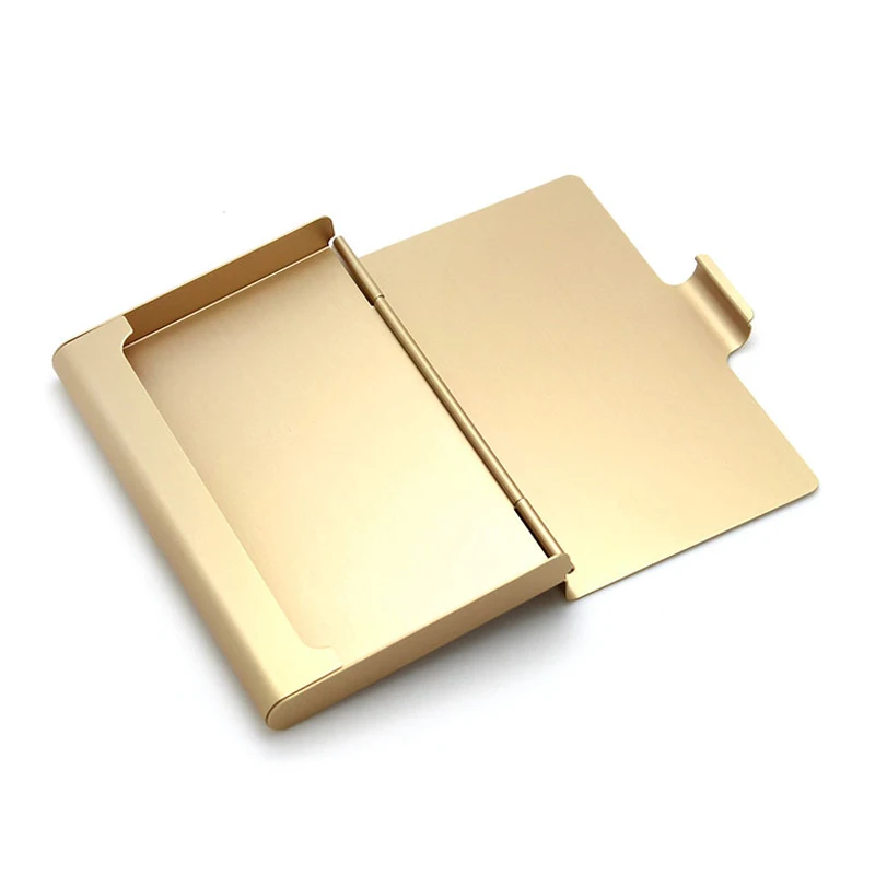 Aluminum Alloy Smooth Business Card Holder Card Case Solid Color Thickness Name ID Card Holder Credit Card Case Aluminum Box