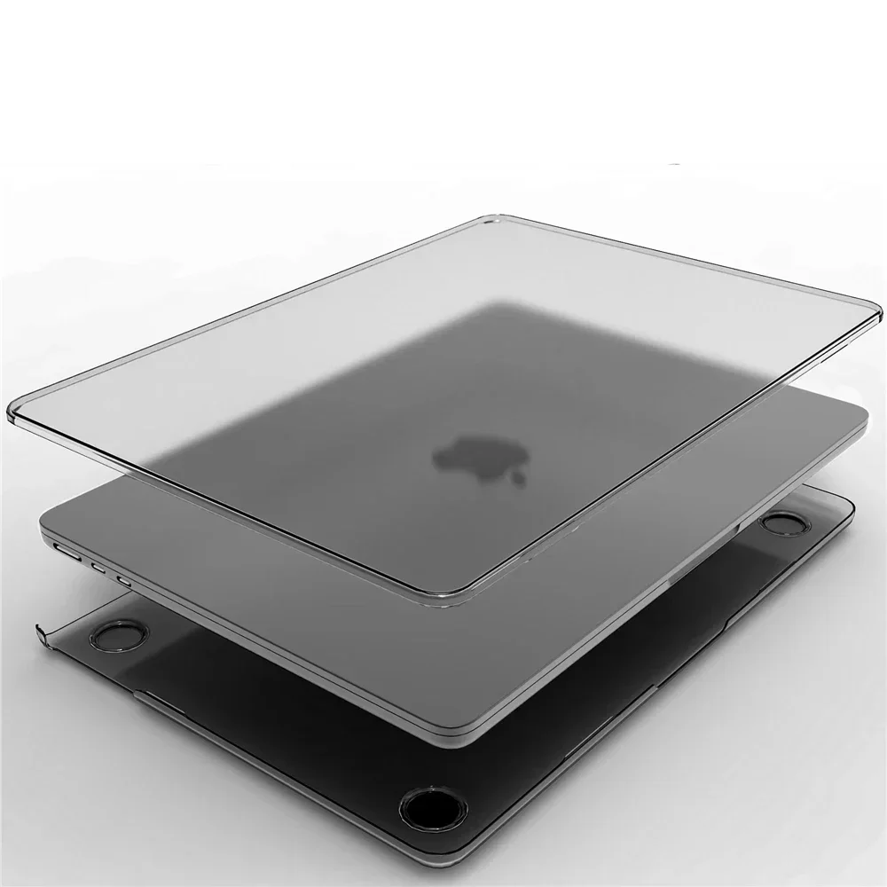 Space Gray Clear Laptop Case for MacBook Air 13.6 M4 15 M3 Pro 13 M1 M2 14 M4 16 Ultra Thin Replacement Cover Sleeve Accessories
