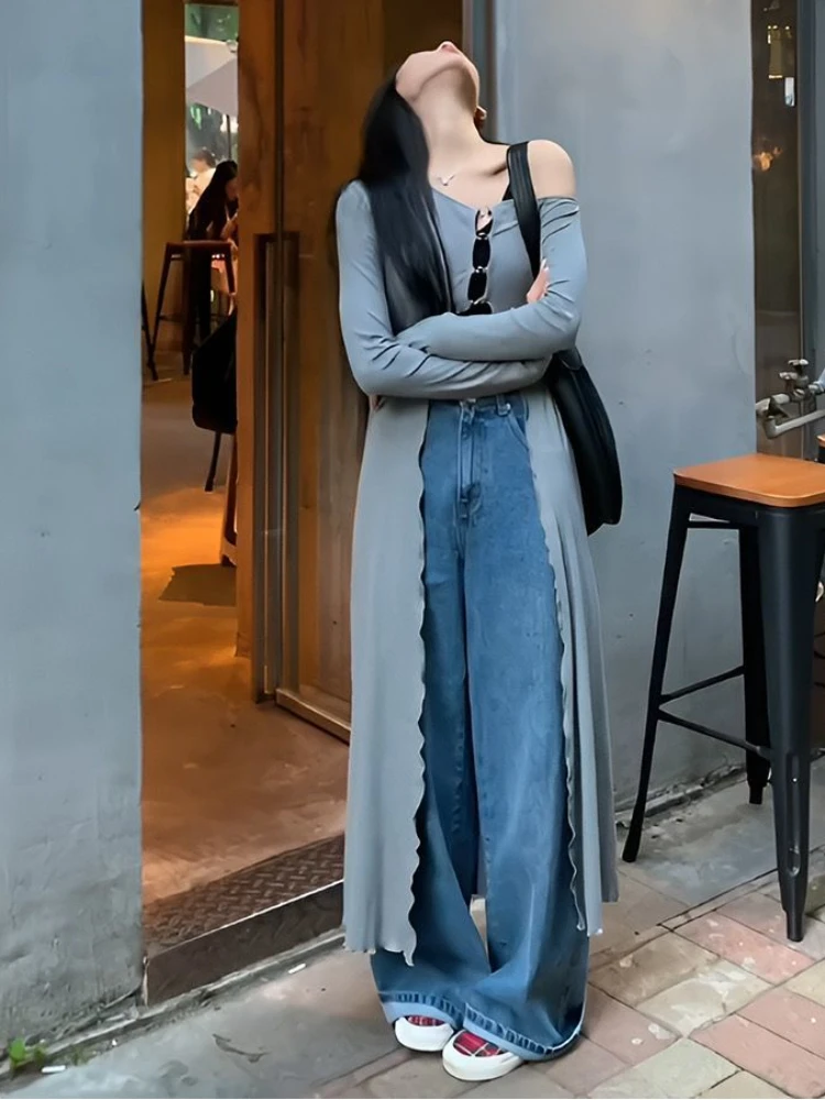 Irregular Grunge Woman Dresses Harajuku Hollow Out Grunge Ropa De Mujer Bodycon Dress Y2k Aesthetic Split Streetwear Vestidos