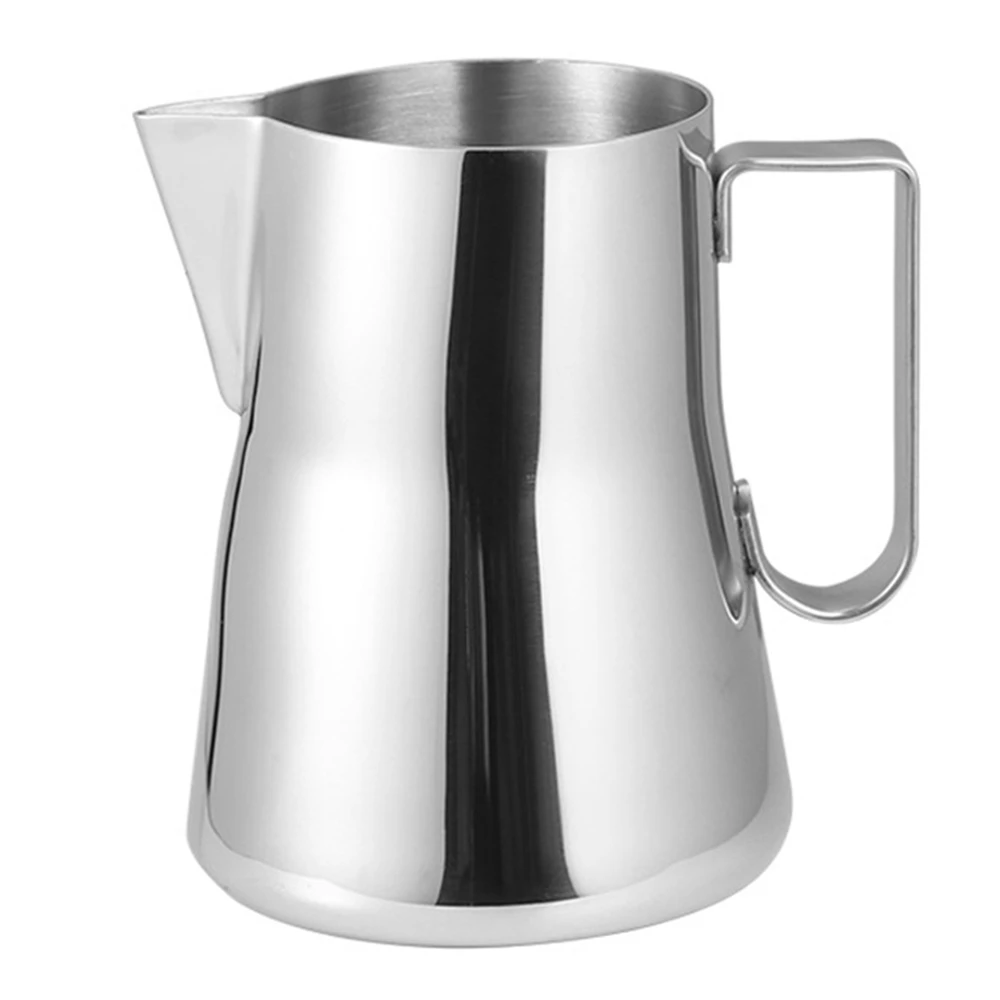 Coffee Milk Cup Stainless Steel Espresso Steaming Pitcher Coffee Latte Frother Cup Tools 600Ml Silver